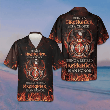 Eagle Being Retired Firefighter Is An Honor Hawaiian Shirt Gifts For Retired Firefighter -WearandDecor