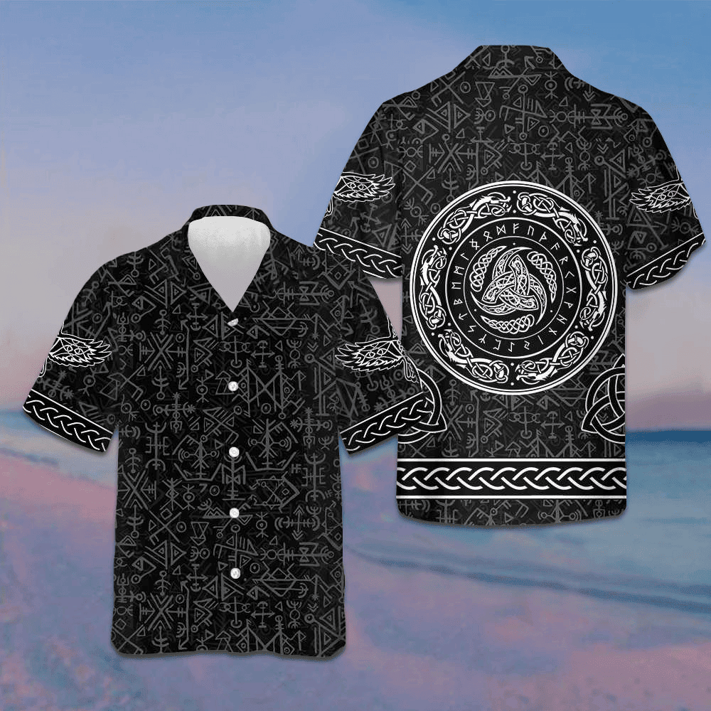 Ethnic Norse Seamless Pattern Hawaiian Shirt Mens Hawaiian Button Up Shirts Gifts For Him -WearandDecor