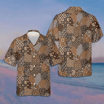 Paisley Geometric Pattern Hawaiian Shirt Tropical Button Down Gift For Him -WearandDecor