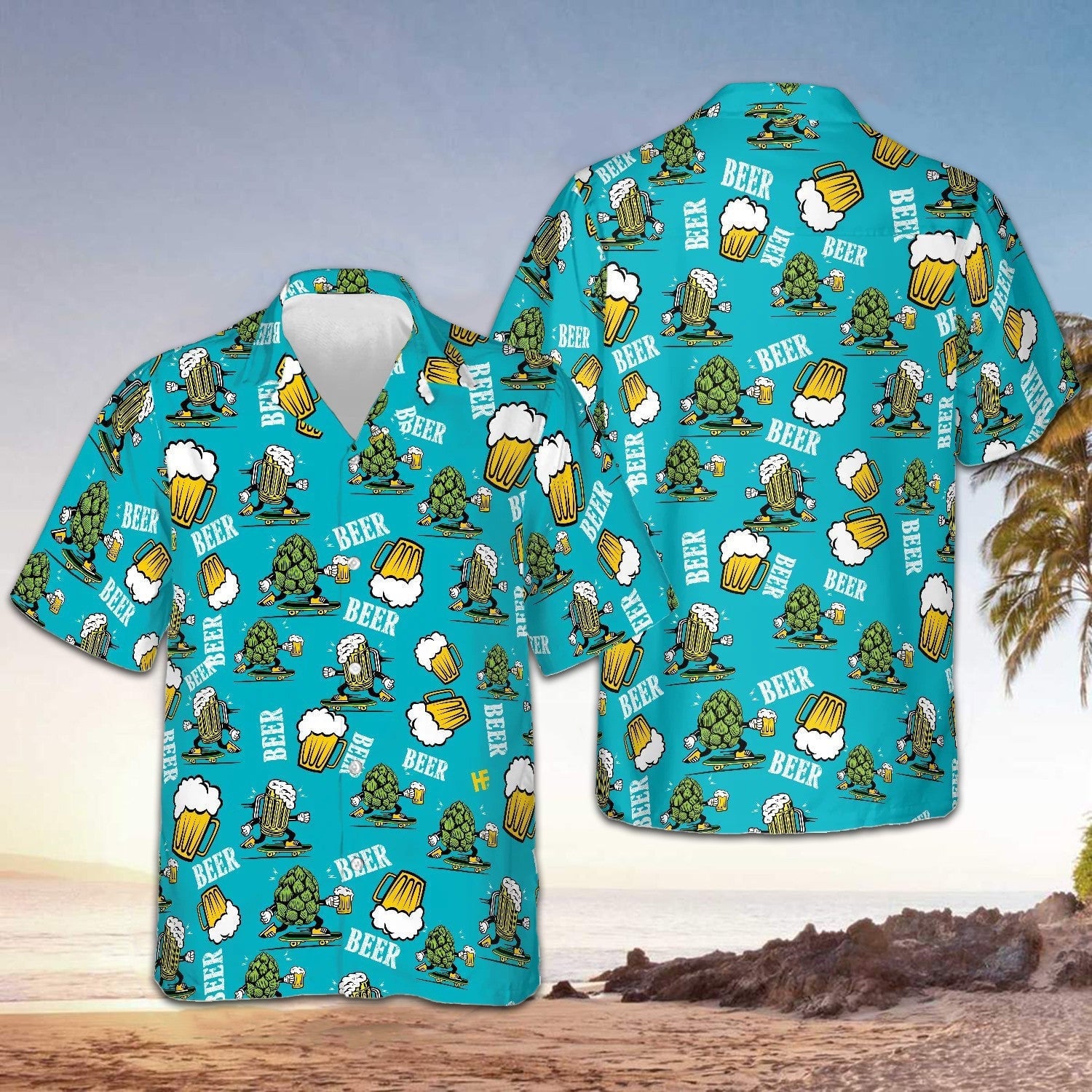 Funny Beer Hawaiian Shirt Beach Short Sleeve Button Up Shirt Gifts For Beer Lovers -WearandDecor