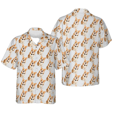 Gentleman Corgi Hawaiian Shirt Summer Button Up Gifts For Corgi Owners -WearandDecor