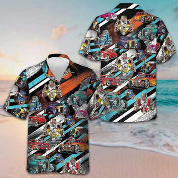 Cars Show Hawaiian Shirt Summer Button Up Shirts Mens Car Enthusiast Gifts -WearandDecor