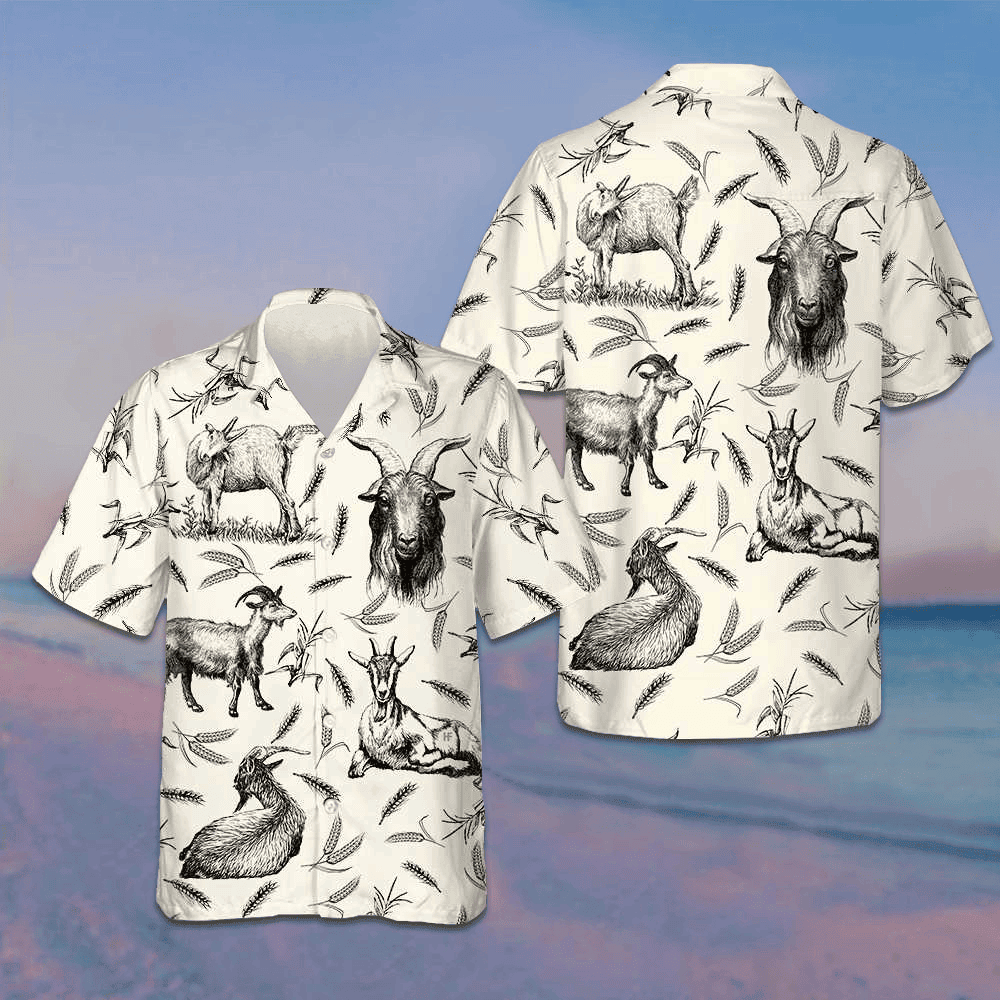 Goat Farm Lovers Hawaiian Shirt Mens Beach Shirts Button Up Gifts For Father -WearandDecor
