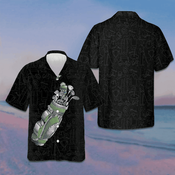 Green Golf Bag On Golfer Hawaiian Shirt Golfing Items Pattern Shirt Gifts For Golfers -WearandDecor