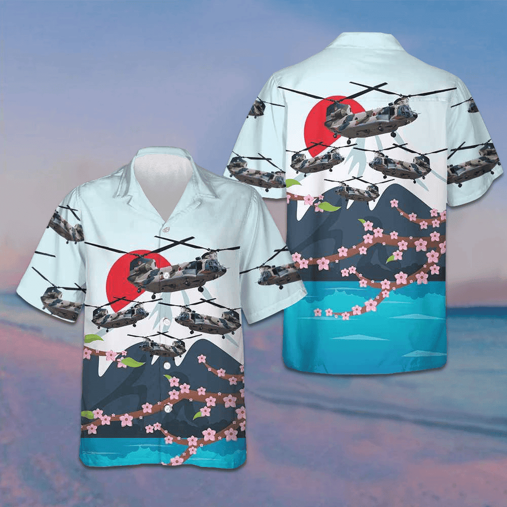 Japanese Helicopter Hawaiian Shirt Button Up Summer Shirts For Men Gifts For Hubby -WearandDecor