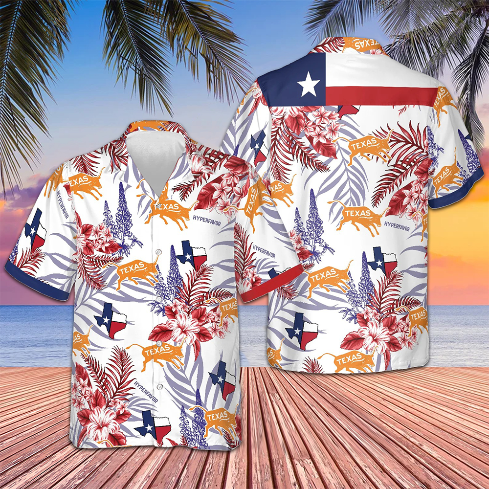 Bluebonnet Texas Hawaiian Shirt Button Up Vacation Shirts Gifts For Texas Lovers -WearandDecor