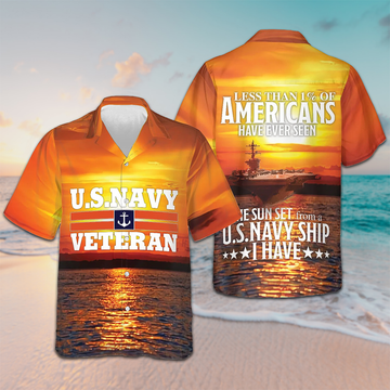 US Navy Veteran Hawaiian Shirt Less Than 1% Of Americans Have Ever Seen The Sunset -WearandDecor