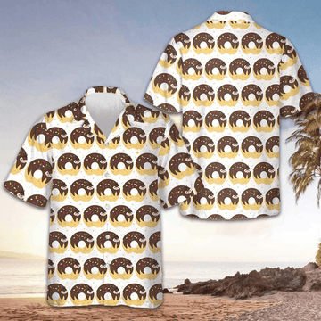 Adorable Cartoon Sloth On Donut Hawaiian Shirt Unique Design Shirt Gifts For Sloth Lovers -WearandDecor