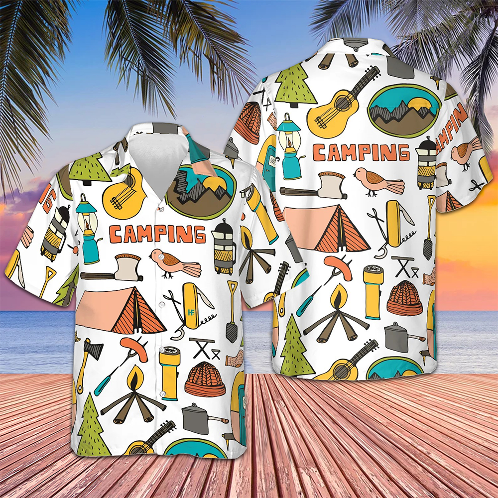 Camping Travel Road Trip Hawaiian Shirt Button Up Beach Shirts Mens Gifts For Campers -WearandDecor