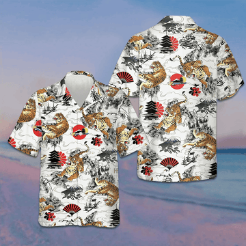 Japanese Tiger Tattoo Hawaiian Shirt Men's Button Down Shirts Gifts For Summer -WearandDecor
