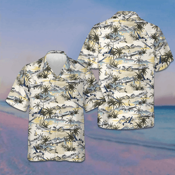 Army Aviation Aircraft Tropical Pattern Hawaiian Shirt Cool Summer Shirts For Guys -WearandDecor