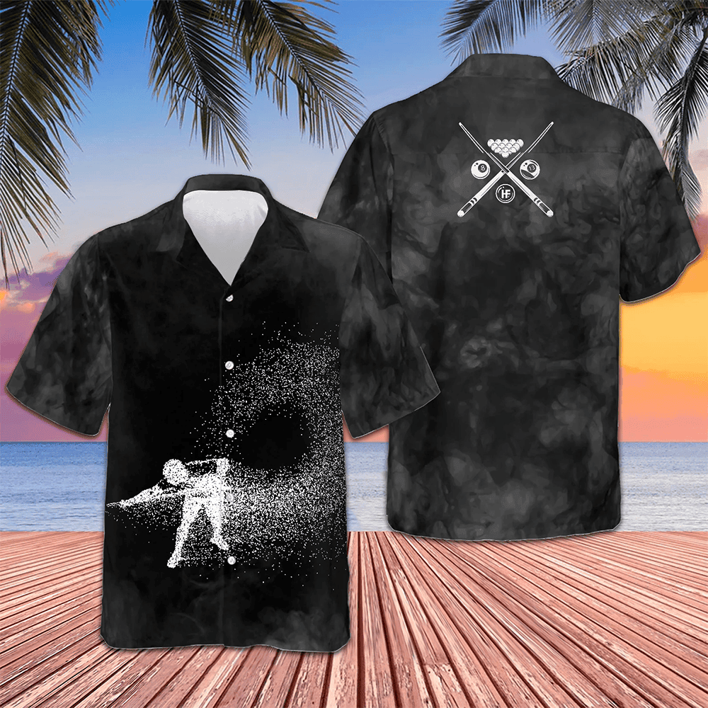 Billiards On Smoke Background Hawaiian Shirt Summer Beach Shirts Gifts For Pool Players -WearandDecor