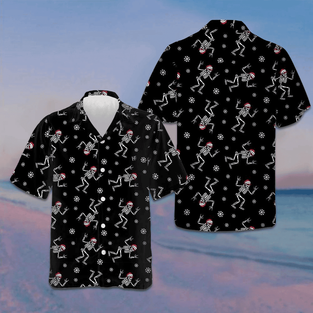 Christmas Rock Hawaiian Shirt Funny Christmas Skeleton Shirt Gifts For Husband -WearandDecor