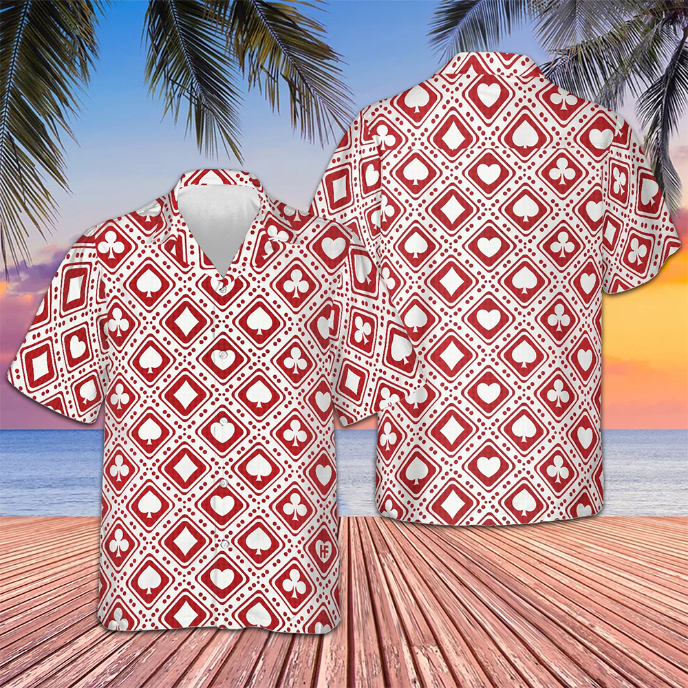 Casino Red Pattern Hawaiian Shirt Cool Summer Shirts Gifts For Poker Lovers -WearandDecor