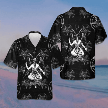 Goat Satan Hawaiian Shirt Button Up Beach Shirts Mens Gifts For Boyfriend -WearandDecor