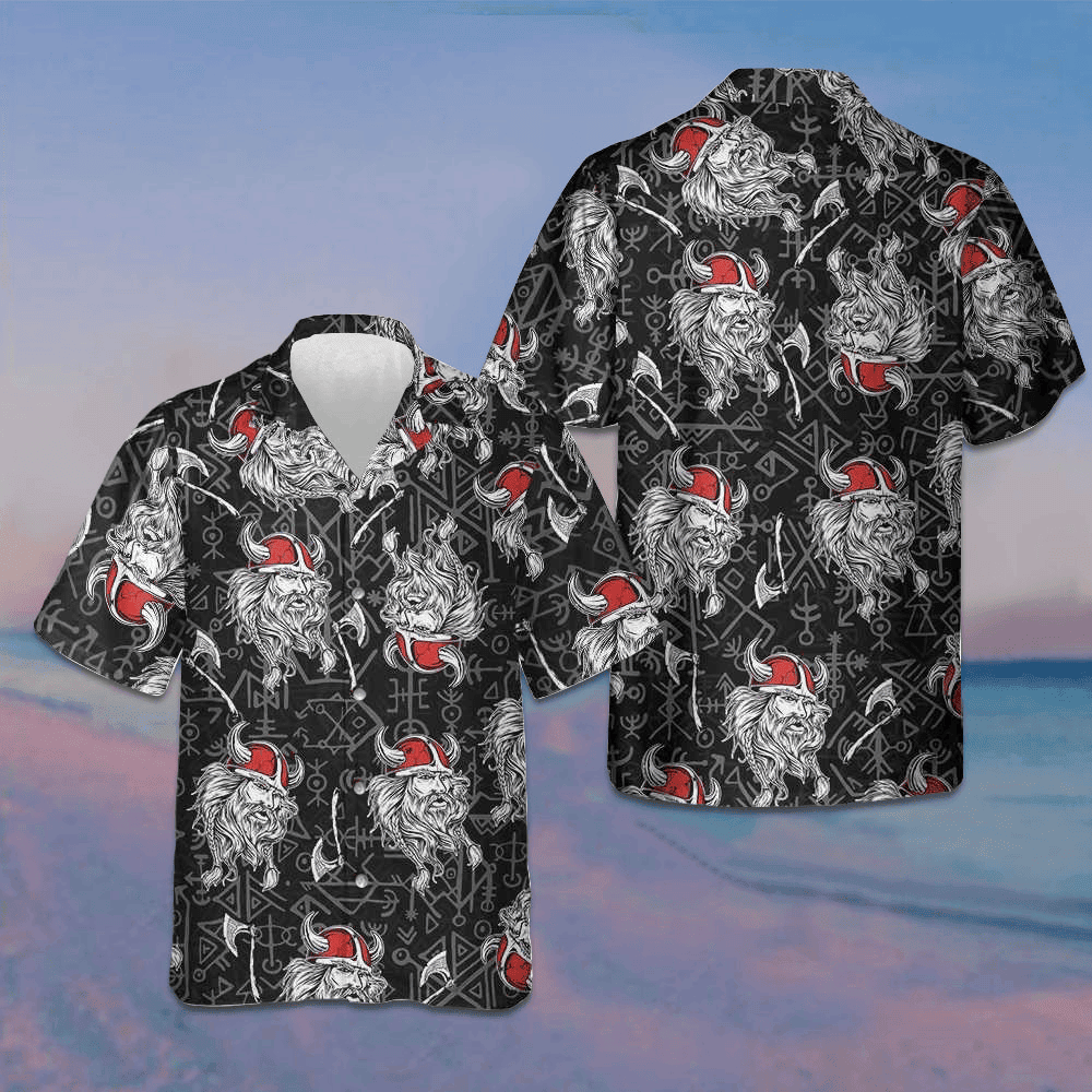 God Odin Head Hawaiian Shirt Cool Summer Shirts For Guys Gifts For Hubby -WearandDecor