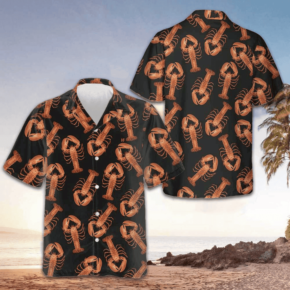Lobster X Ray Hawaiian Shirt Short Sleeve Button Up Vacation Shirts Gifts For Nephew -WearandDecor