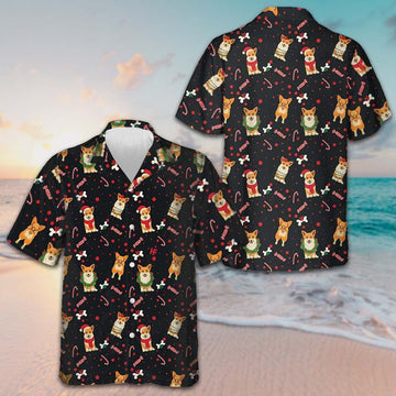 Christmas Corgis Dog Hawaiian Shirt Funny Dog Christmas Shirt Gifts For Corgi Owners -WearandDecor