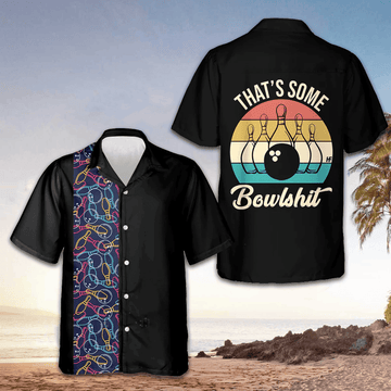 That's Some Bowlshit Hawaiian Shirt Men's Button Up Shirt Gifts For Bowling Lovers -WearandDecor