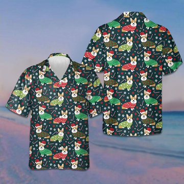 Christmas Corgis Hawaiian Shirt Cute Christmas Shirt Gifts For Corgi Lovers -WearandDecor