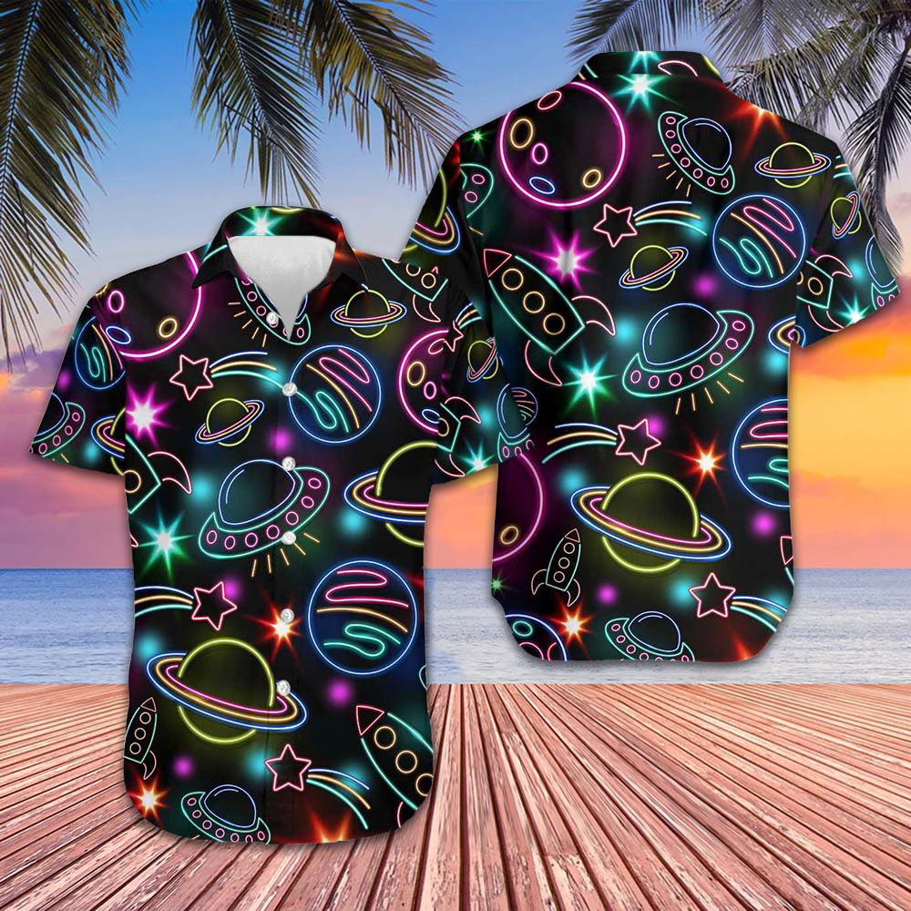 Amazing Space Hawaiian Shirt Beach Button Down Shirt Men Gifts For Boyfriend -WearandDecor
