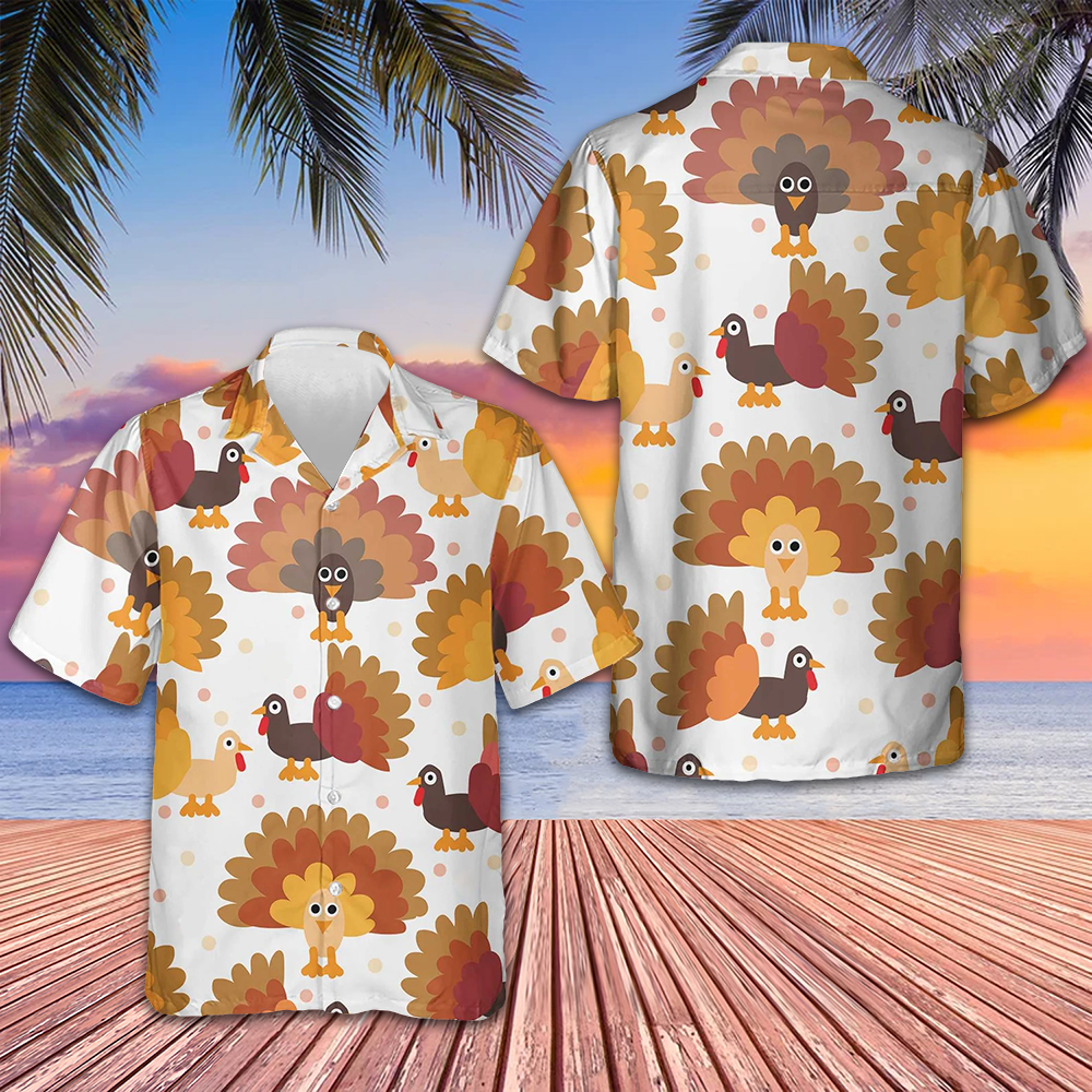 Lots Of Turkeys Thanksgiving Hawaiian Shirt Turkey Shirts For Thanksgiving Gift Ideas -WearandDecor