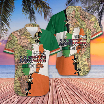 American Grown With Irish Roots Hawaiian Shirt St. Patrick's Day Shirt Gifts For Irish -WearandDecor
