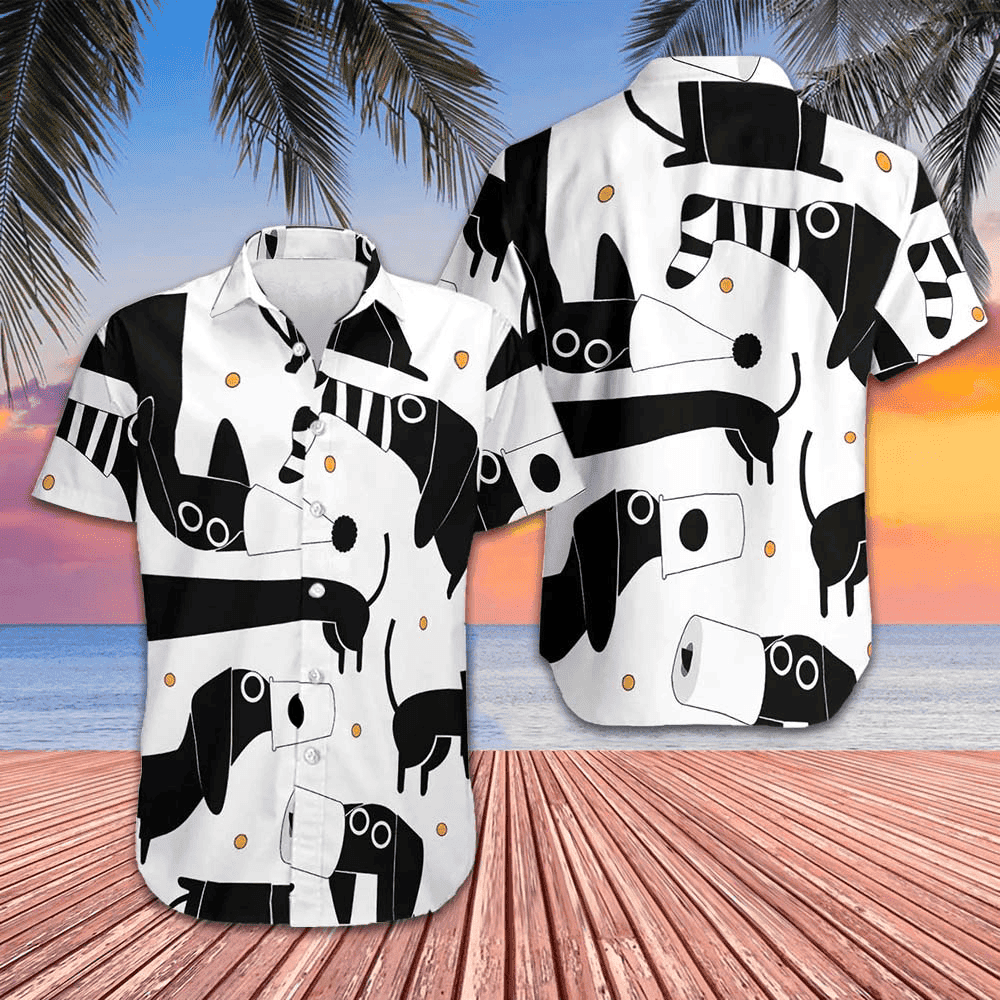 All My Dog Dachshund Pattern Hawaiian Shirt Funny Design Dog Shirt Gifts For Summer -WearandDecor