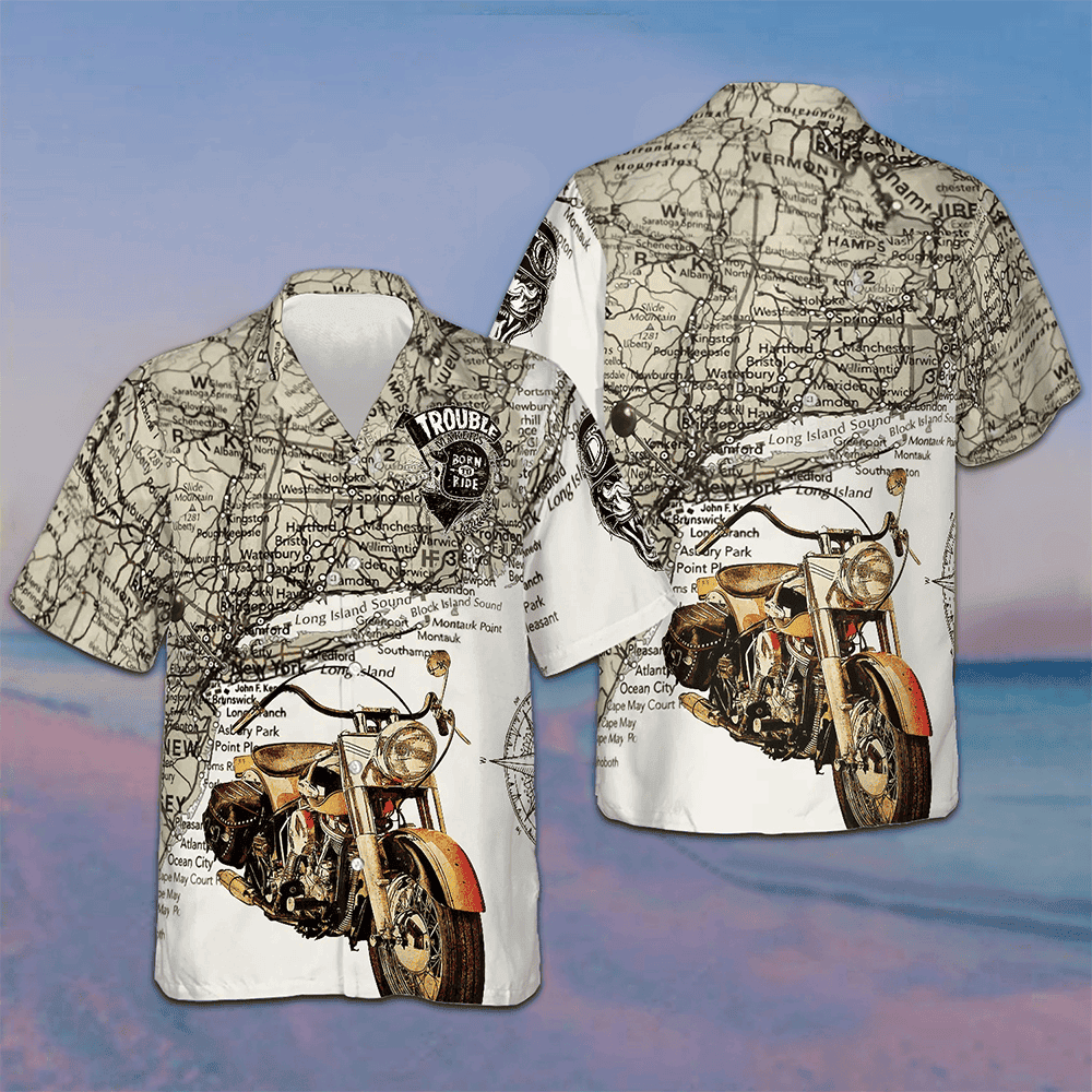 Makers Born To Ride Hawaiian Shirt Beach Button Down Shirt Men Gifts For Motorcycle Enthusiasts -WearandDecor