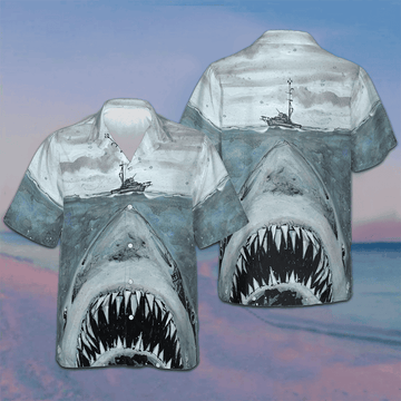 Shark Mouth Hawaiian Shirt Men's Button Down Beach Shirts Gifts For Boyfriend -WearandDecor