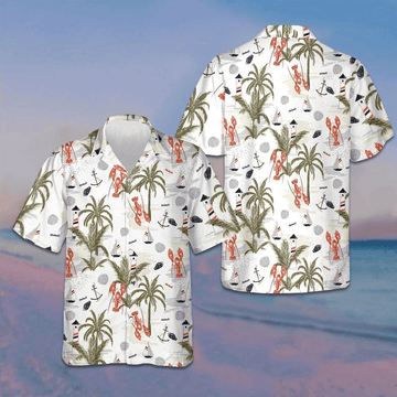 Summer Island Of Lobster Hawaiian Shirt Tropical Button Up Shirt Gifts For Him -WearandDecor