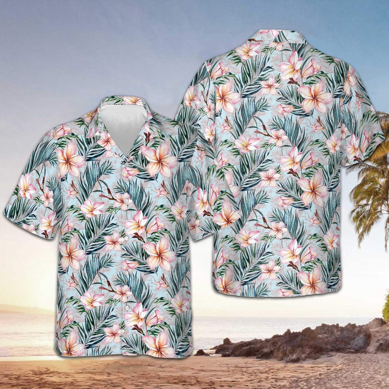 Flower Pattern Hawaiian Shirt Button Up Summer Shirts For Men Unique Gifts For Brother -WearandDecor