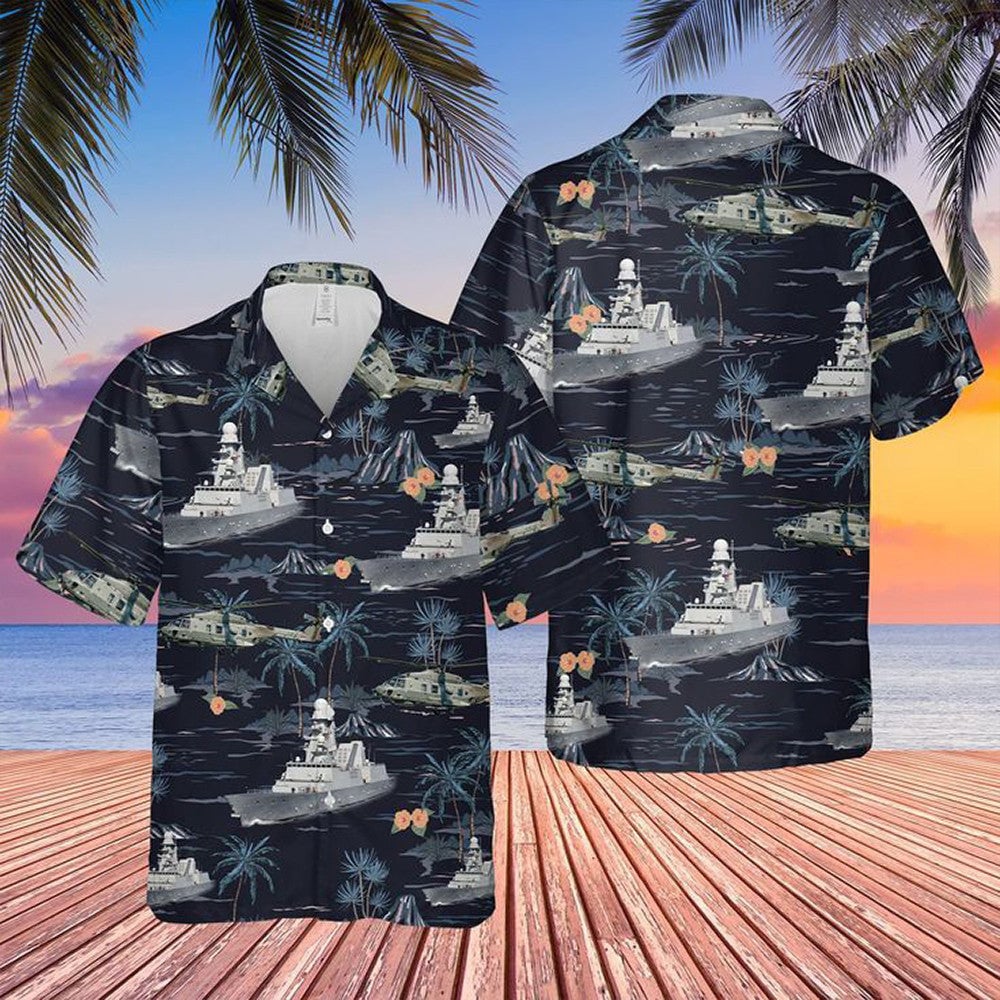 Italian Navy Andrea Doria Hawaiian Shirt Andrea Doria Military Ship Aloha Shirt Gifts -WearandDecor
