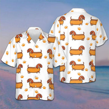 Real Hotdog Dachshund Hawaiian Shirt Dog Lover Cute Button Up Shirt Gifts For Summer -WearandDecor