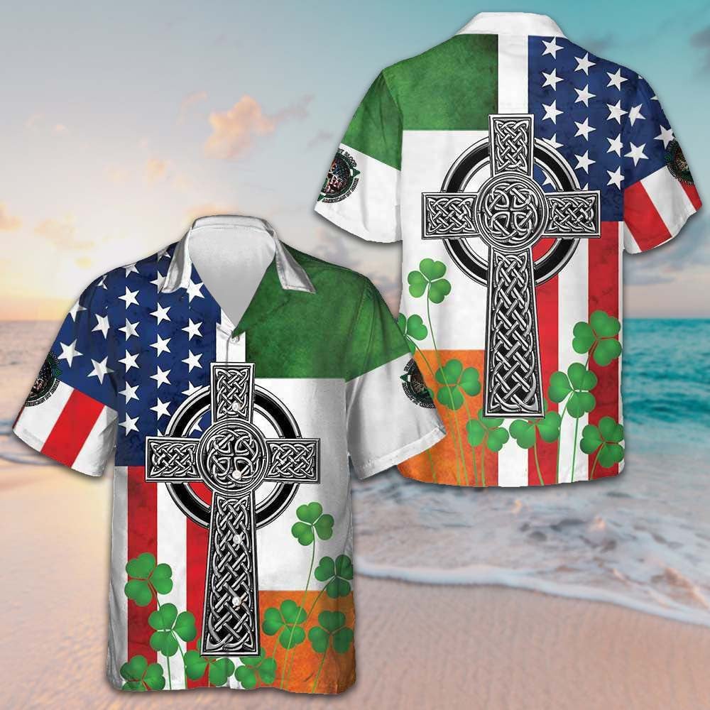 Irish American Hawaiian Shirt Saint Patricks Day Shirts Gifts For Irish -WearandDecor