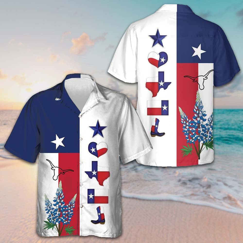 Texas Pride Hawaiian Shirt Texas Flag Patriotic Button Up Shirt Gifts For Texans -WearandDecor