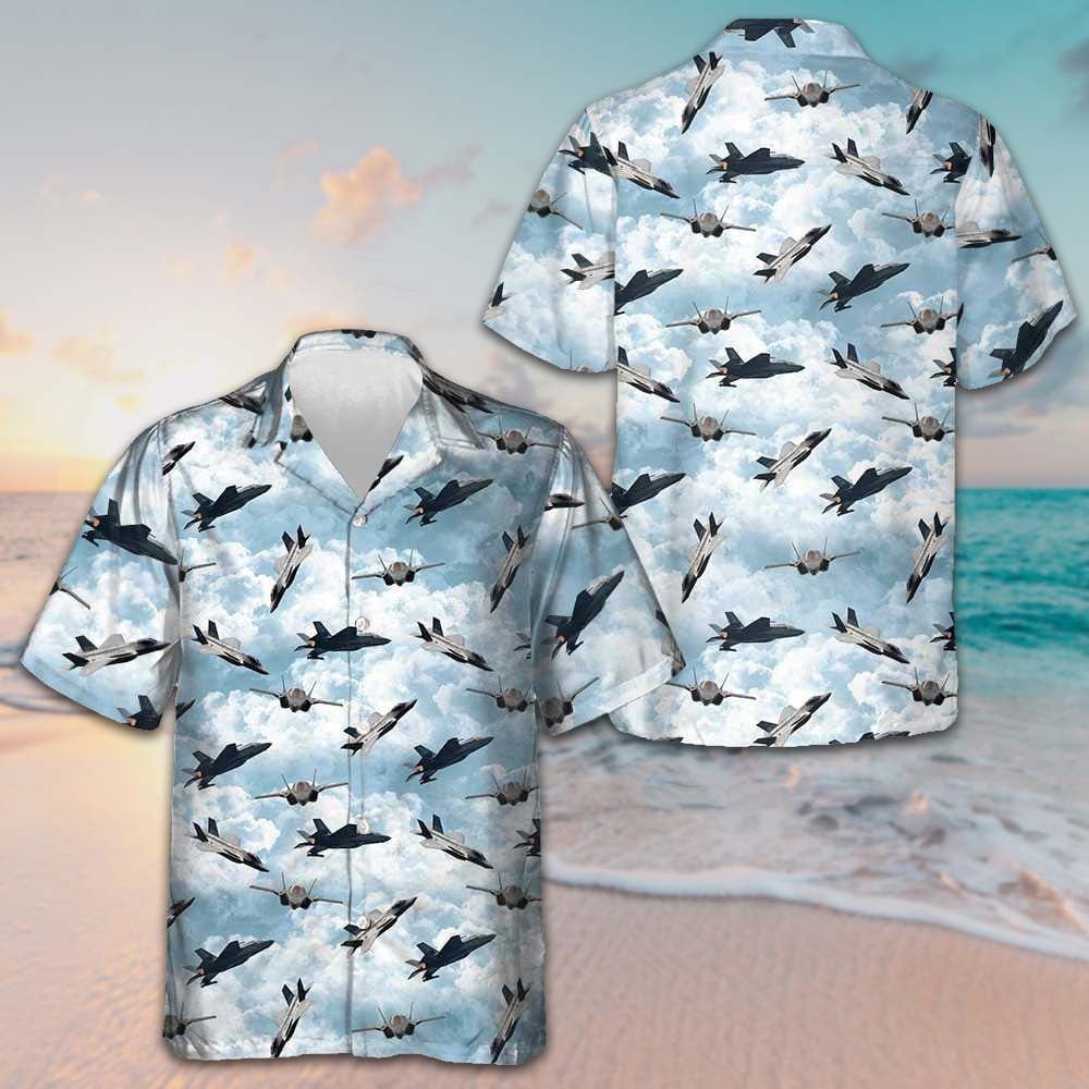 Sky Aircraft Hawaiian Shirt Airplane Button Up Shirt Gifts For Nephew -WearandDecor