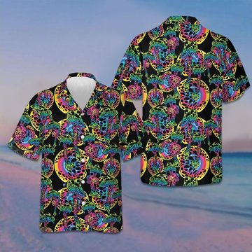 Magic Mushrooms Seamless Pattern Hawaiian Shirt Tropical Button Down Gifts For Son -WearandDecor