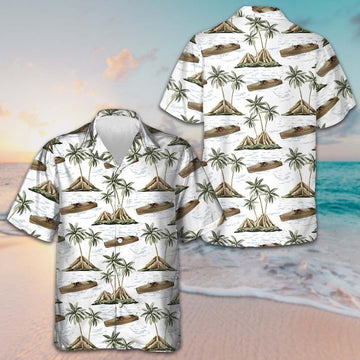 Chris Craft Boat Pattern Hawaiian Shirt Men's Vacation Button Up Shirts Gifts For Son In Law -WearandDecor