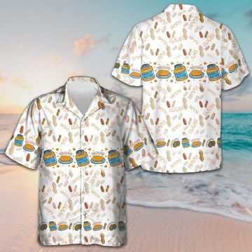 Yammy Peanut Butter Hawaiian Shirt Summer Button Up Gift For Peanut Butter Lovers -WearandDecor