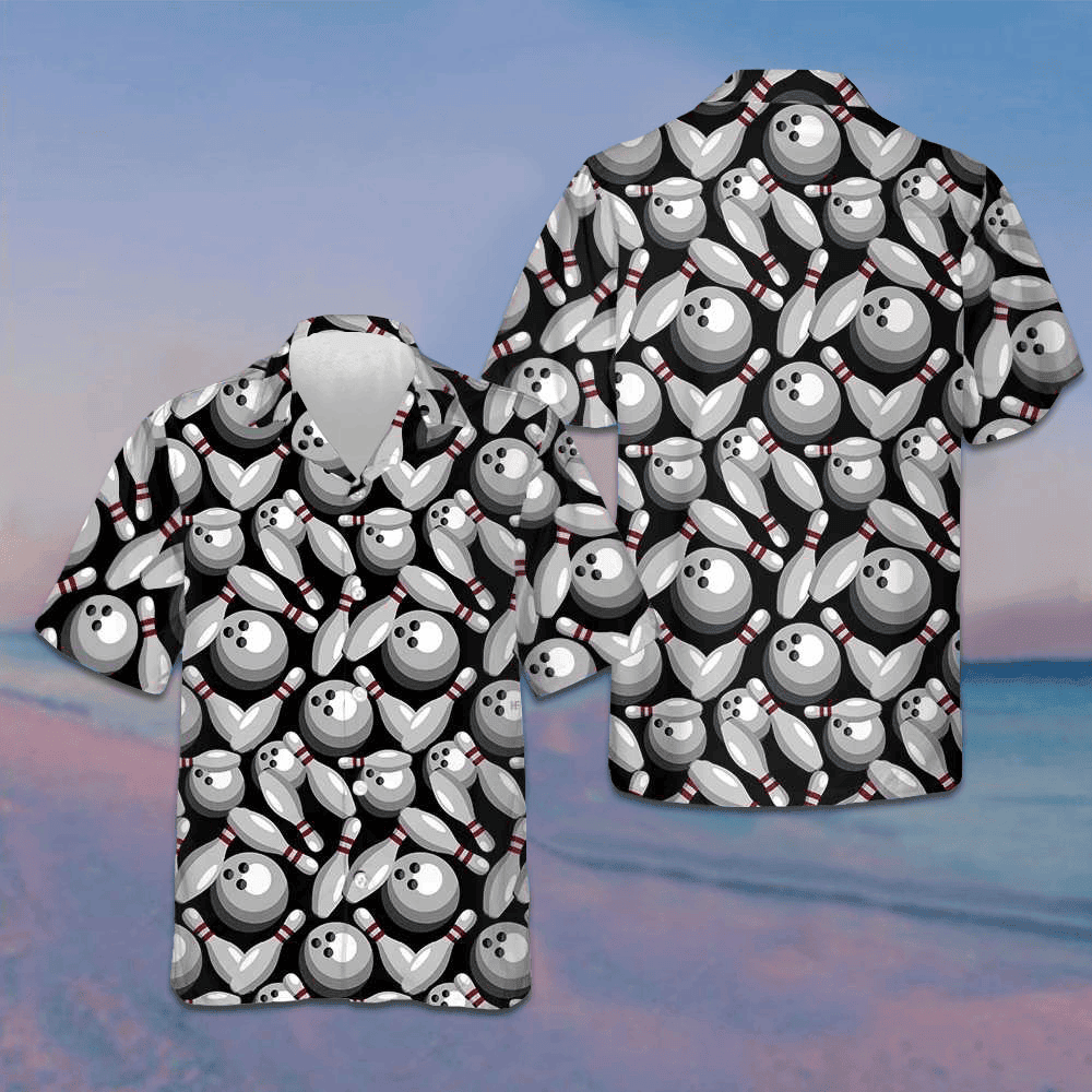 Bowling Pins And Balls Hawaiian Shirt Bowling Patterns Best Summer Shirts For Guys -WearandDecor