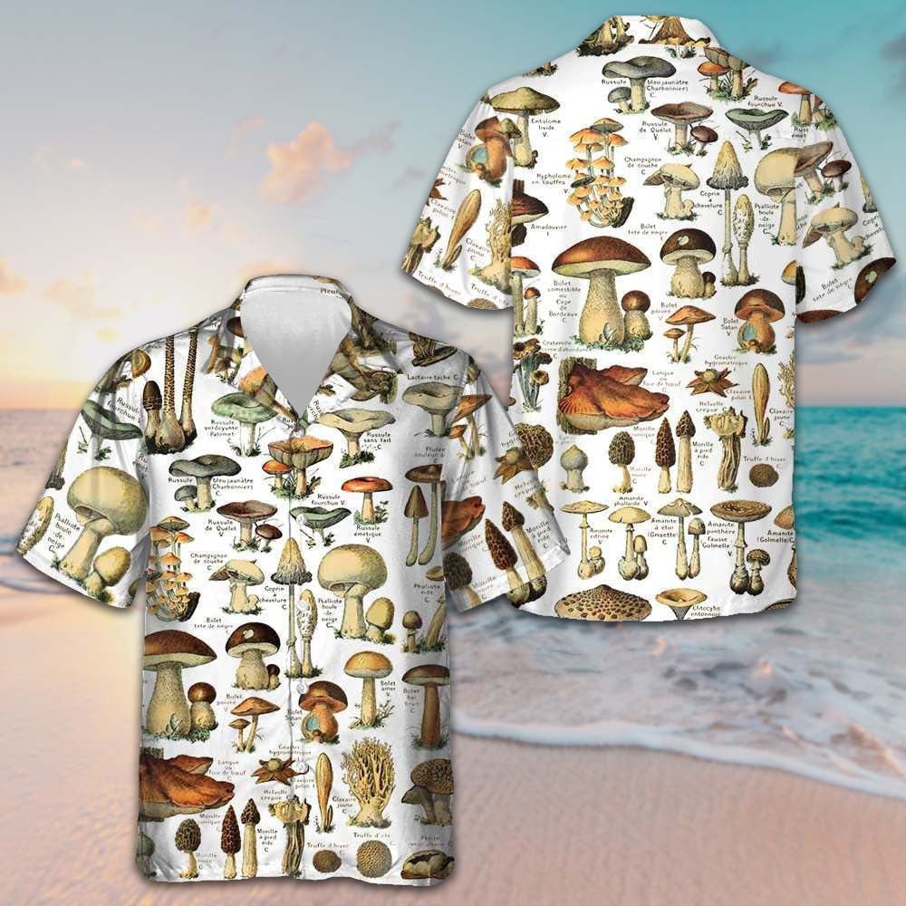 Types Of Mushroom Hawaiian Shirt Beach Button Up Gifts For Mushroom Lovers -WearandDecor