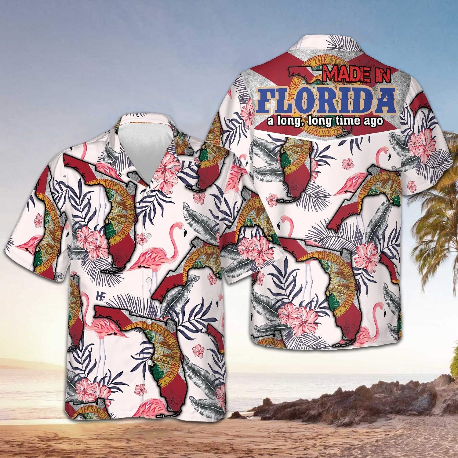 Made In Florida A Long Long Time Ago Hawaiian Shirt Mens Summer Button Up Shirts Apparel -WearandDecor