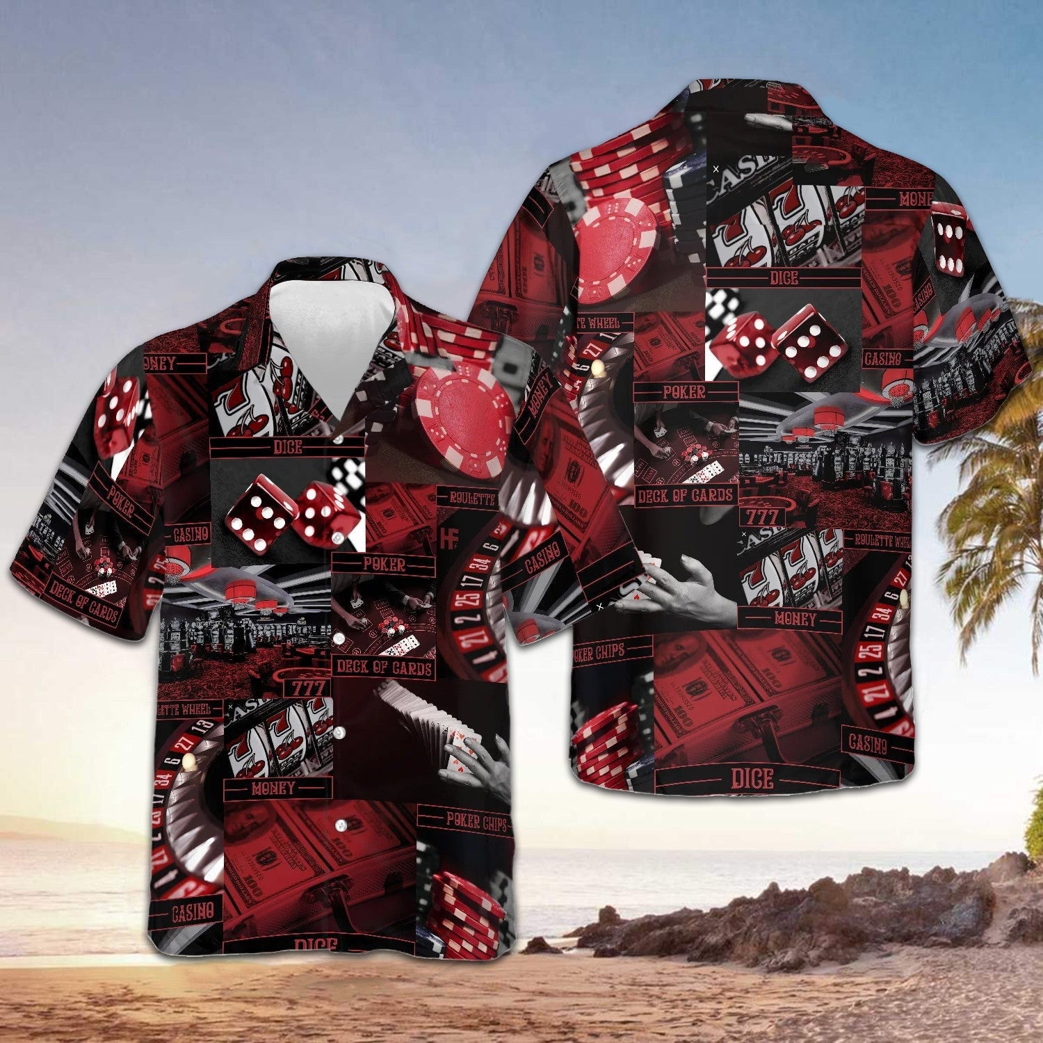 Gambling Pattern Hawaiian Shirt Best Summer Shirts For Guys Gifts For Casino Lovers -WearandDecor