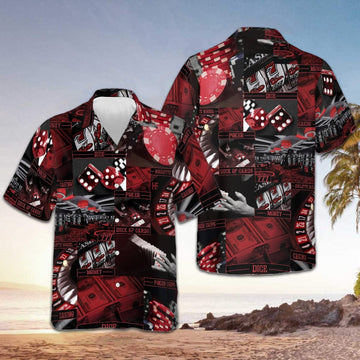 Gambling Pattern Hawaiian Shirt Best Summer Shirts For Guys Gifts For Casino Lovers -WearandDecor