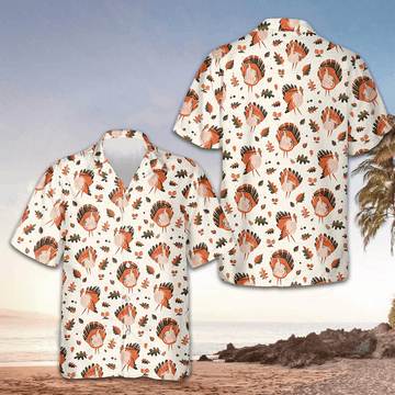 Turkey Thanksgiving Pattern Hawaiian Shirt Happy Thanksgiving Shirt Gifts For Guys -WearandDecor