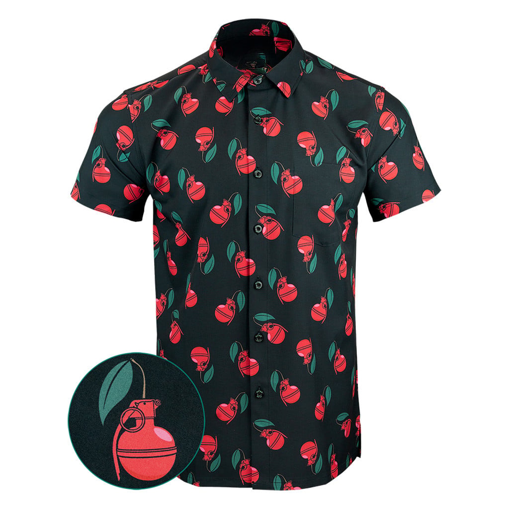 Cherry Bomb Button Down Shirt Hawaiian Tactical Button Down Gifts For Son In Law -WearandDecor
