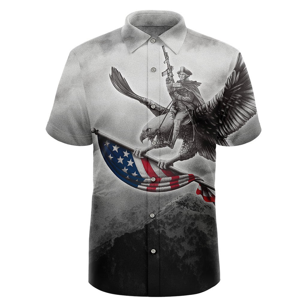 Ol' Americana Button Down Shirt Tactical Hawaiian Shirt Xmas Gifts For Father -WearandDecor