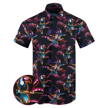 Cans And Toucans V2 Button Down Shirt Hawaiian Tactical Button Down Gifts For Father -WearandDecor
