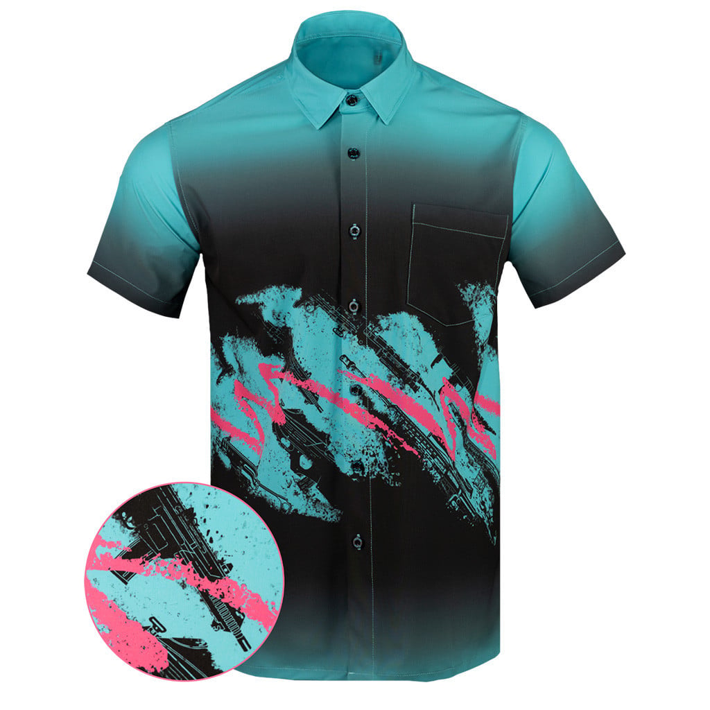 Jazz Black Button Down Shirt Tactical Hawaiian Shirt Gifts For Gun Lovers -WearandDecor